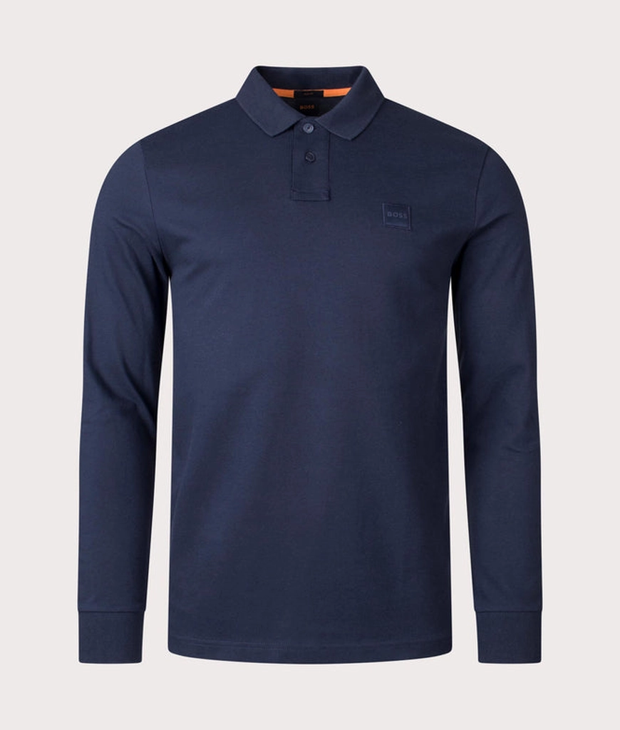 Hugo Boss Mens Slim Fit Passerby Long Sleeve Polo Shirt